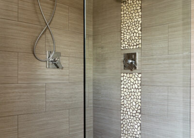 Contemporary Bathroom Shower with Dual Shower Heads